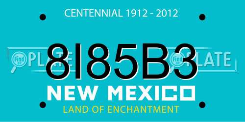 8I85B3 New Mexico License Plate