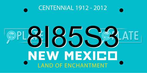8I85S3 New Mexico License Plate