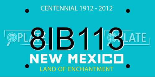 8IB113 New Mexico License Plate