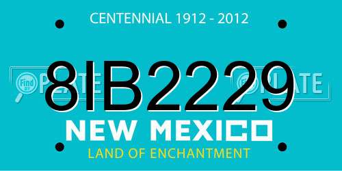 8IB2229 New Mexico License Plate