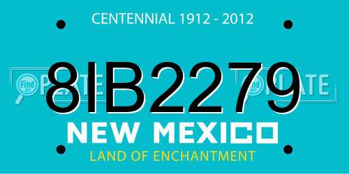 8IB2279 New Mexico License Plate