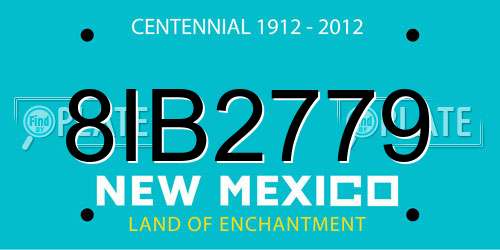 8IB2779 New Mexico License Plate