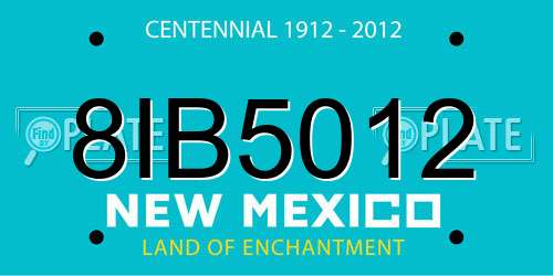8IB5012 New Mexico License Plate