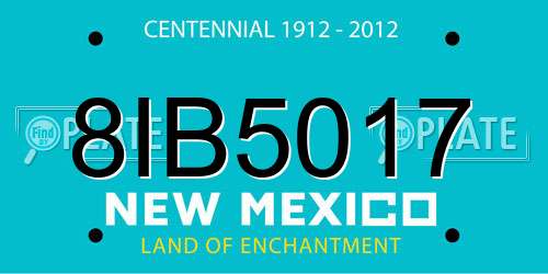 8IB5017 New Mexico License Plate