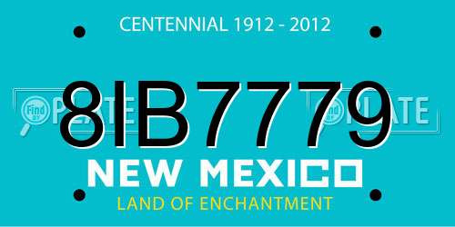 8IB7779 New Mexico License Plate
