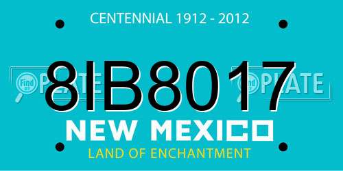 8IB8017 New Mexico License Plate