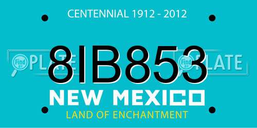 8IB853 New Mexico License Plate
