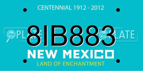 8IB883 New Mexico License Plate