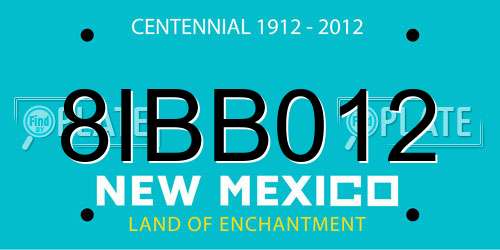 8IBB012 New Mexico License Plate