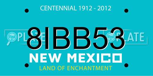 8IBB53 New Mexico License Plate