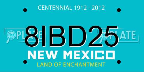 8IBD25 New Mexico License Plate