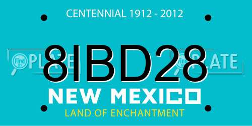 8IBD28 New Mexico License Plate