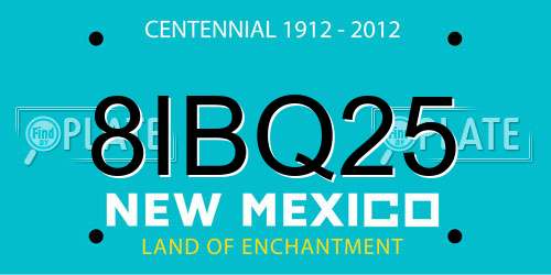 8IBQ25 New Mexico License Plate