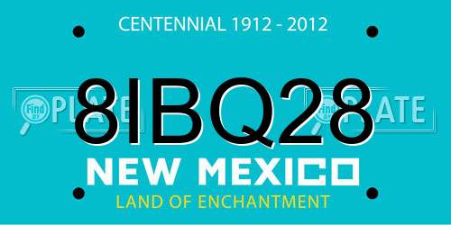 8IBQ28 New Mexico License Plate