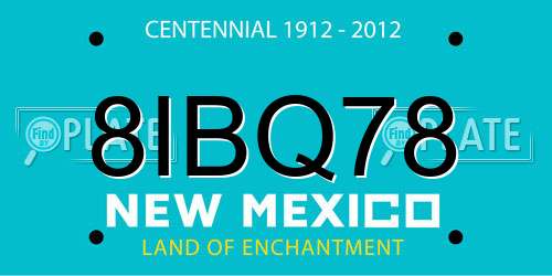 8IBQ78 New Mexico License Plate
