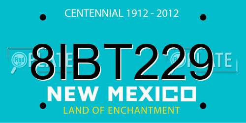 8IBT229 New Mexico License Plate