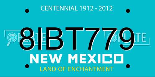 8IBT779 New Mexico License Plate