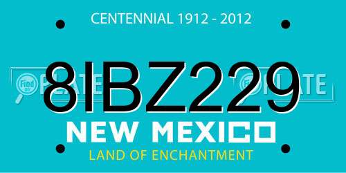 8IBZ229 New Mexico License Plate