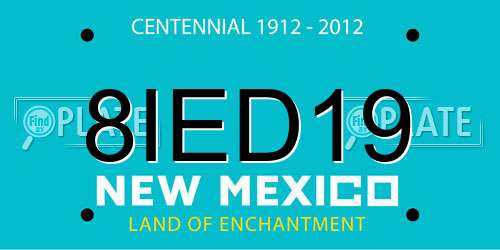 8IED19 New Mexico License Plate