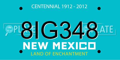 8IG348 New Mexico License Plate
