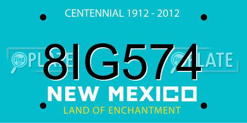 8IG574 New Mexico License Plate