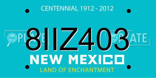 8IIZ403 New Mexico License Plate