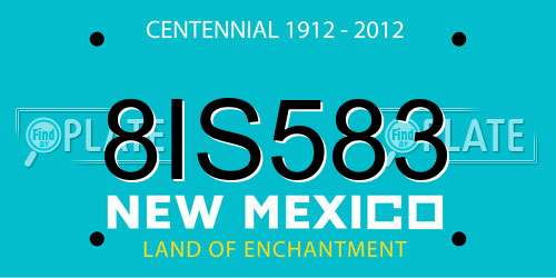 8IS583 New Mexico License Plate