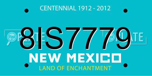 8IS7779 New Mexico License Plate