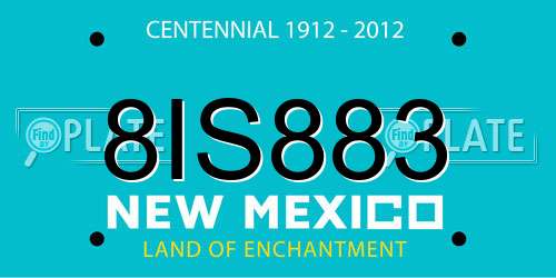 8IS883 New Mexico License Plate