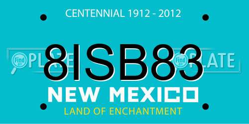 8ISB83 New Mexico License Plate
