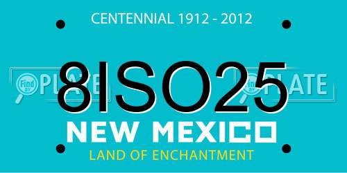 8ISO25 New Mexico License Plate