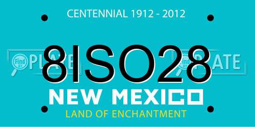 8ISO28 New Mexico License Plate