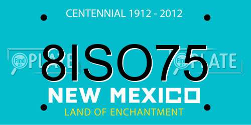 8ISO75 New Mexico License Plate