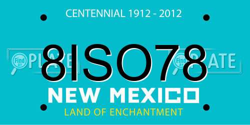 8ISO78 New Mexico License Plate