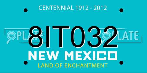 8IT032 New Mexico License Plate