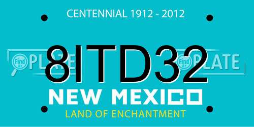 8ITD32 New Mexico License Plate