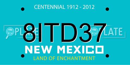 8ITD37 New Mexico License Plate
