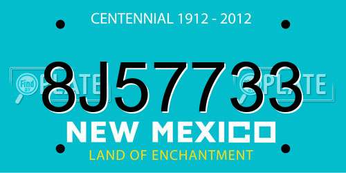 8J57733 New Mexico License Plate