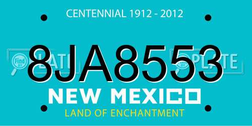 8JA8553 New Mexico License Plate