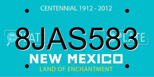 8JAS583 New Mexico License Plate