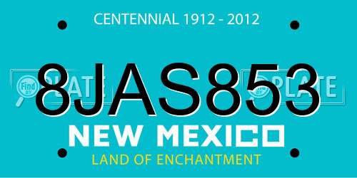 8JAS853 New Mexico License Plate