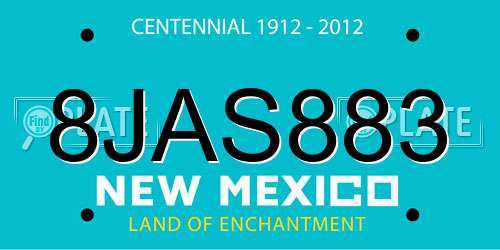 8JAS883 New Mexico License Plate