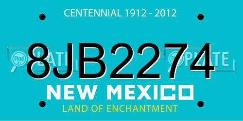 8JB2274 New Mexico License Plate