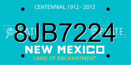 8JB7224 New Mexico License Plate