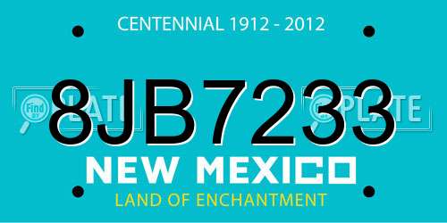 8JB7233 New Mexico License Plate