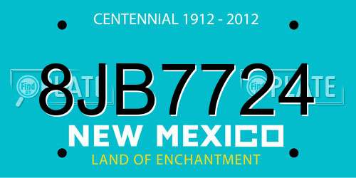 8JB7724 New Mexico License Plate