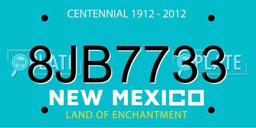 8JB7733 New Mexico License Plate