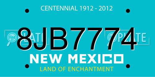 8JB7774 New Mexico License Plate