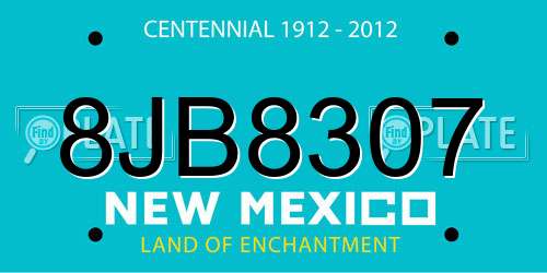 8JB8307 New Mexico License Plate