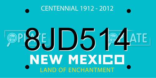 8JD514 New Mexico License Plate